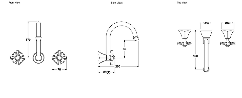 Thumbnail: Brodware - Classique - Wall Set with 200mm Spout 1.8727.00.2.01+