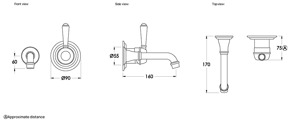 Thumbnail: Brodware - Neu England - Wall Mixer Set with 160mm Spout 1.8005.04.3.01+