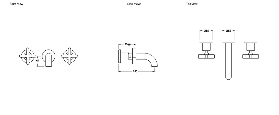 Thumbnail: Brodware - City Que - Wall Set with 150mm Spout 1.9805.00.2.01+