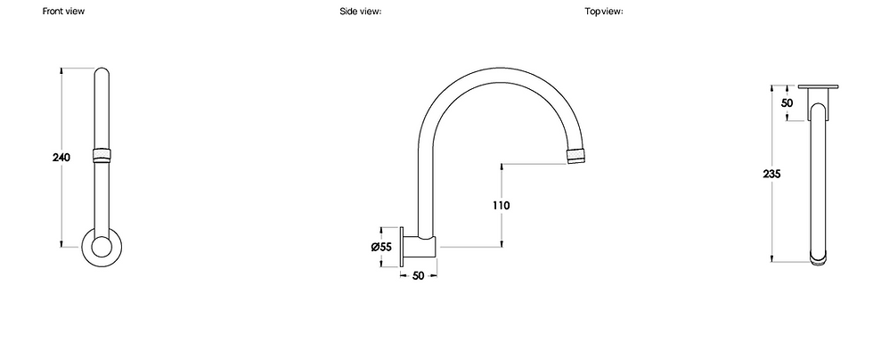 Thumbnail: Brodware - Yokato - 235mm Wall Spout Only 1.9328.30.0.01+
