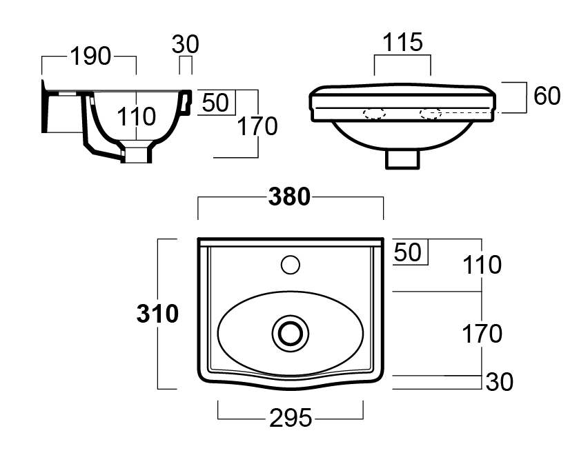 Thumbnail: Turner Hastings - Claremont 38 x 31 Traditional Wall Hung Wash Basin