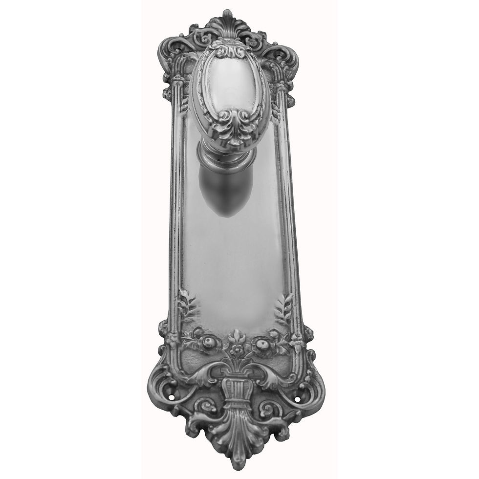 Thumbnail: Domino Brass - K254+P244 Art Nouveau Grand Door Knob - All Variants