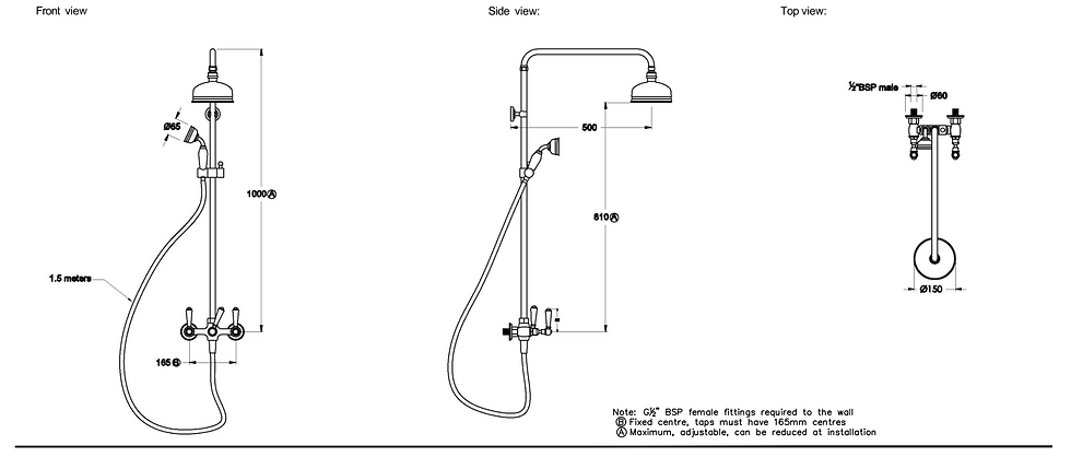 Thumbnail: Brodware - Neu England - Exposed Shower Set w/ Handshower 150mm 1.8025.03.2.01+