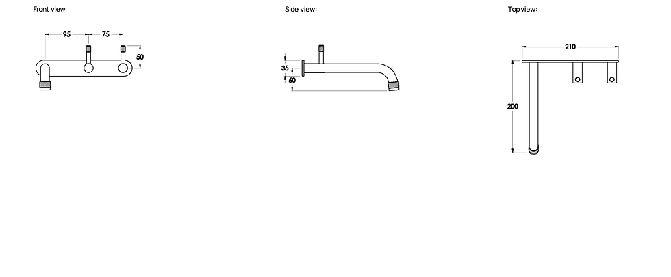 Thumbnail: Brodware - Yokato - Wall Set on Plate with 200mm Spout 1.9306.02.7.01+