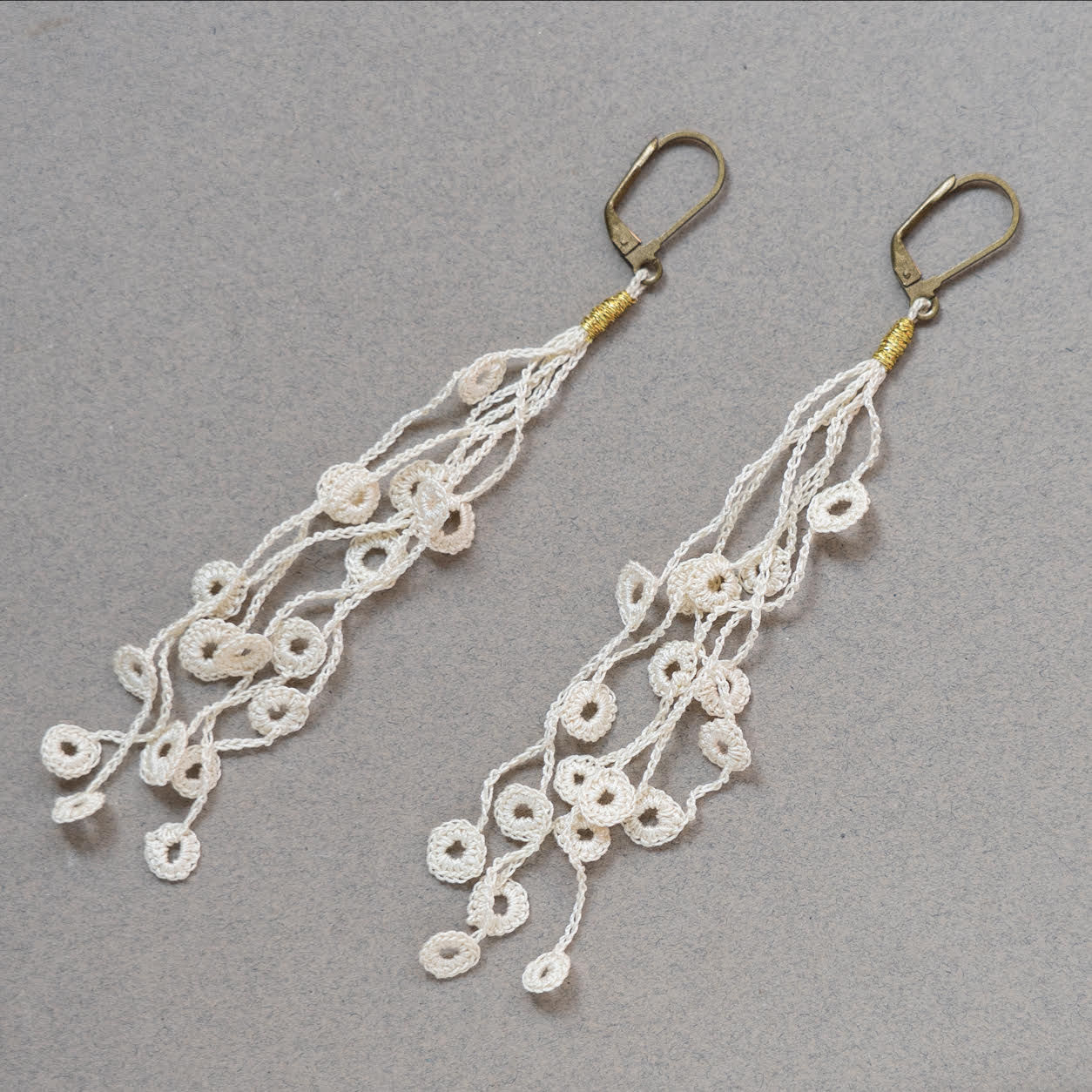 CROCHET Earring  かすみ草 נשימת תינוק / לבן1