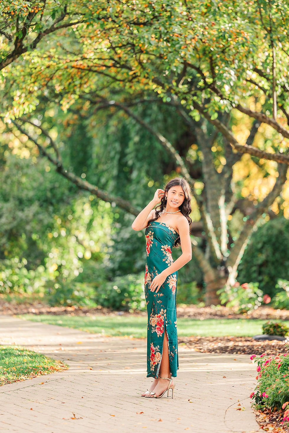 Chicago family photographer, Lilacia Park portraits, 15th birthday photos, fall portrait session, teen birthday photography, outdoor birthday session, autumn photoshoot, milestone birthday photos, family photography Chicago, birthday portraits Illinois, fall teen photos, Lombard IL photographer, birthday photography ideas, portrait session ideas, natural light portraits