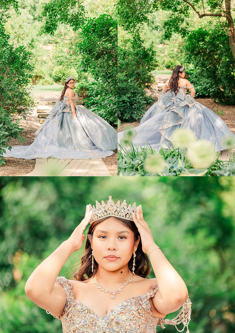 Joliet quinceañera photographer, Crystal Grand Banquets, quinceañera dress dusty blue, gold quince theme, Lemont IL event venue, sweet 15, quinceañera photography, Chicago quince photographer, quince piñata, quinceañera traditions, quince surprise dance, quince ring gift, dusty blue and gold party, airbrush quince shirts, quinceañera decor ideas
