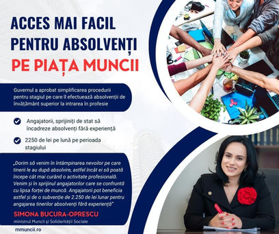 Acces mai facil pentru absolventi pe piata muncii.