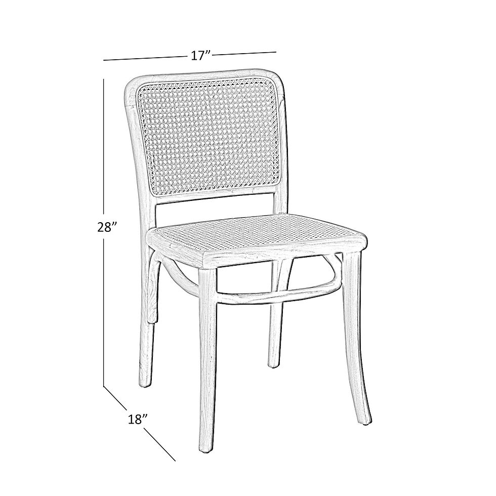 Thumbnail: MAH303-GW - Madison Teak & Cane Dining Chair