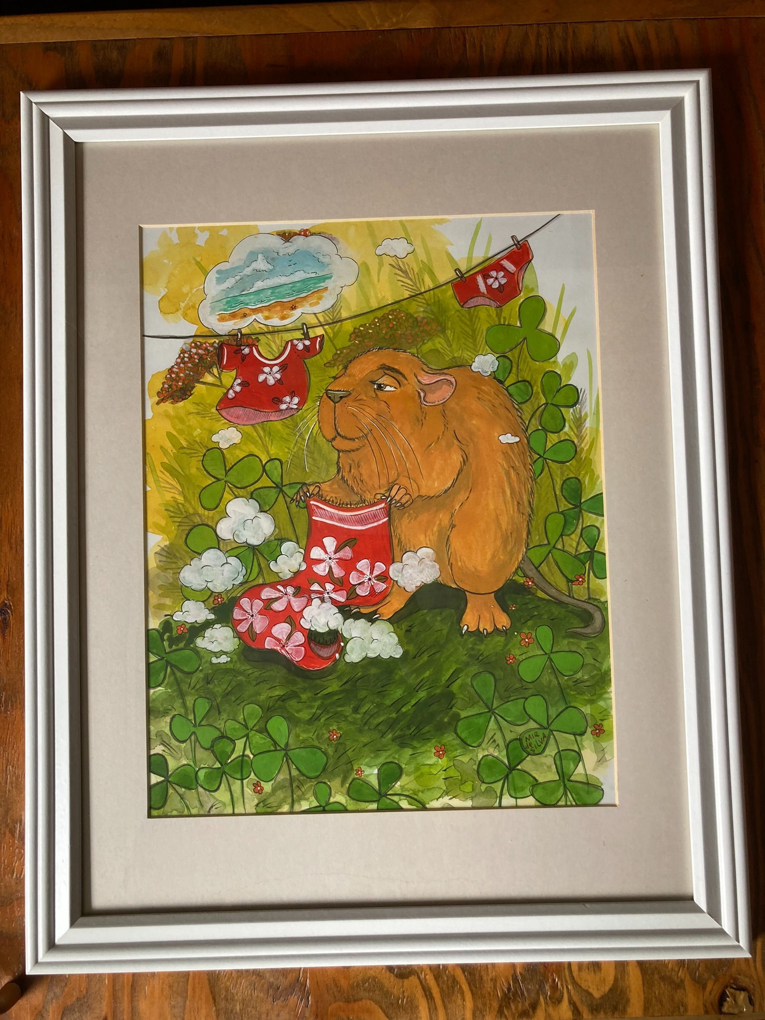 'Muskrat Dreams' - 11" x 17" original painting