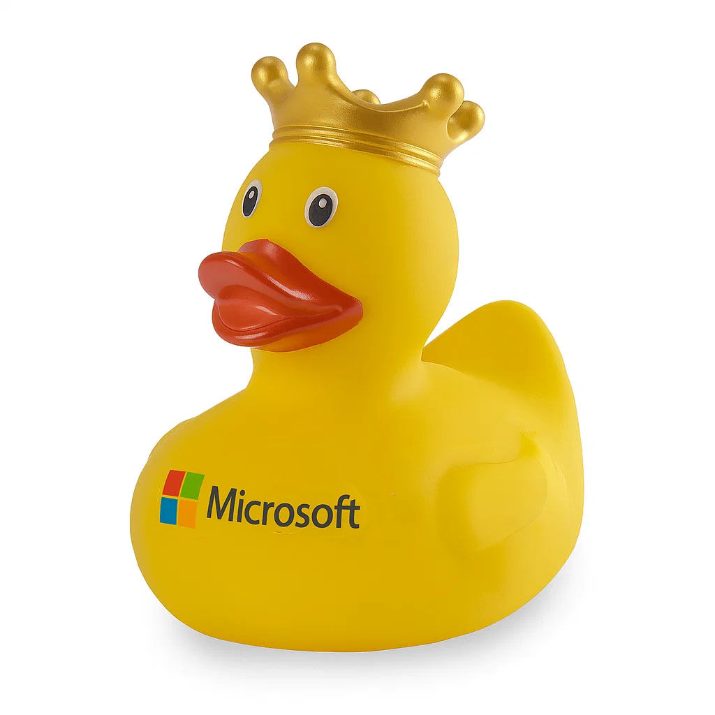 ברווז גומי עם לוגו