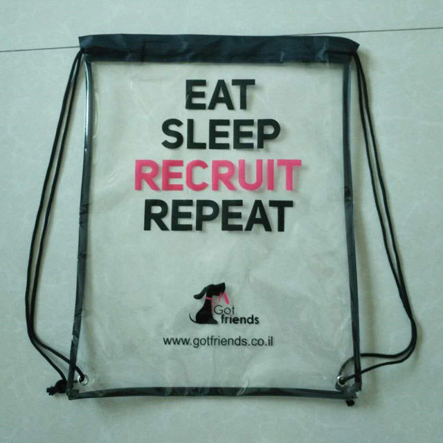 תמונה ממוזערת: תיק שרוך שקוף מודפס