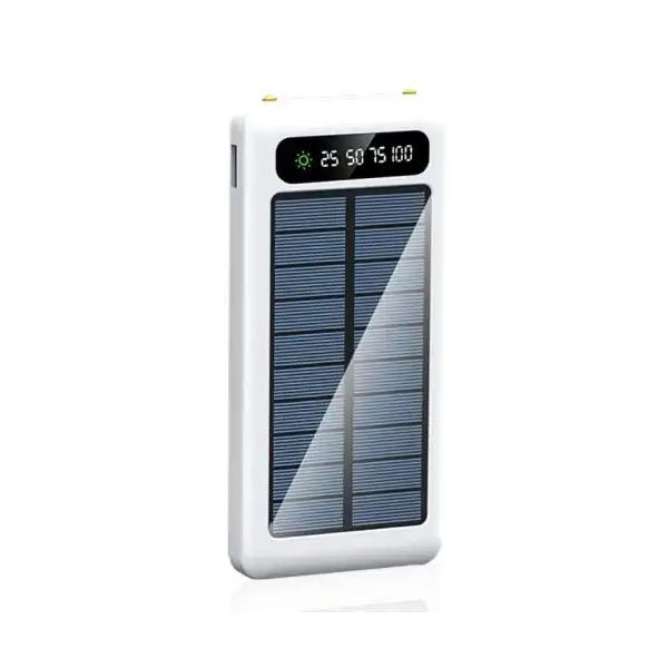 מטען נייד עם פאנל סולארי פאואר בנק לבן