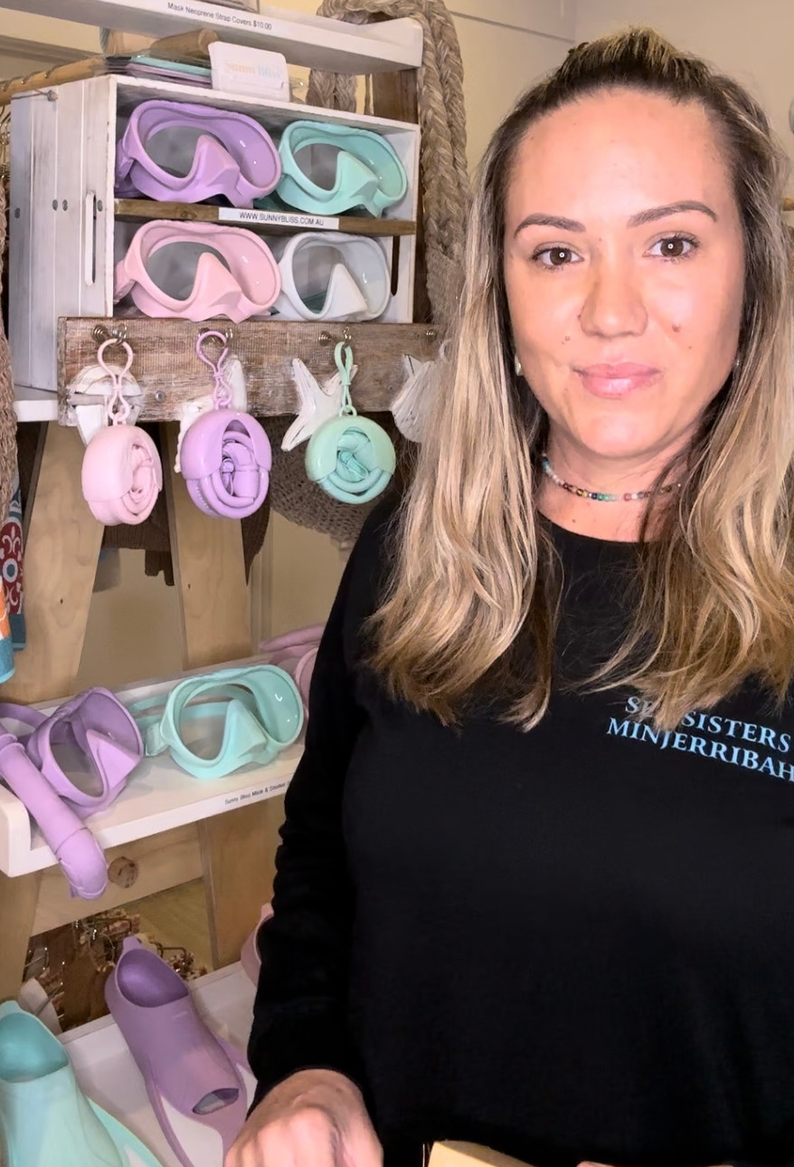 Kylie with her Sunny Bliss silicone snorkel sets