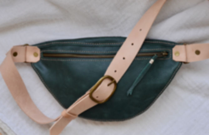 Dark teal sling bag