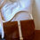 Thumbnail: Hand stitched vegetable tanned leather crossbody purse