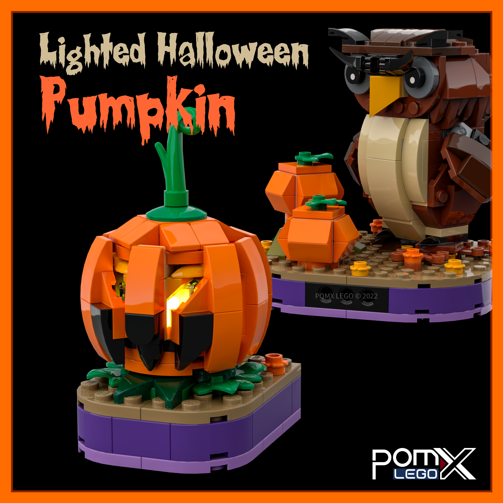 LEGO MOC-124499 Lighted Halloween Pumpkin Type A (2022) by pomx