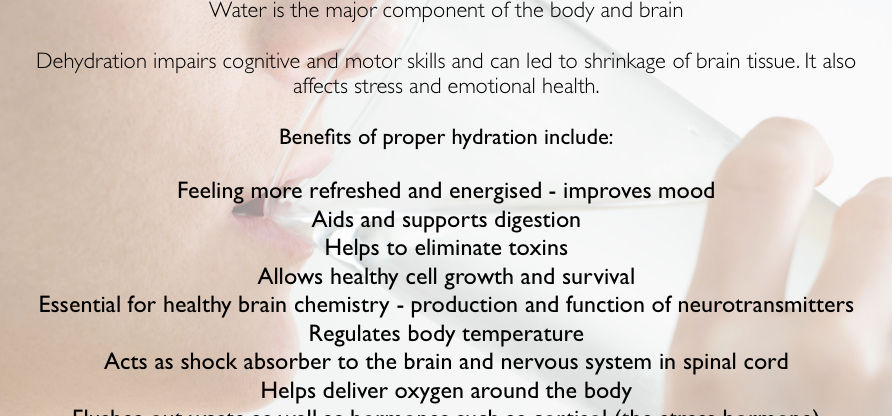 Benefits of drinking water for Mental Health