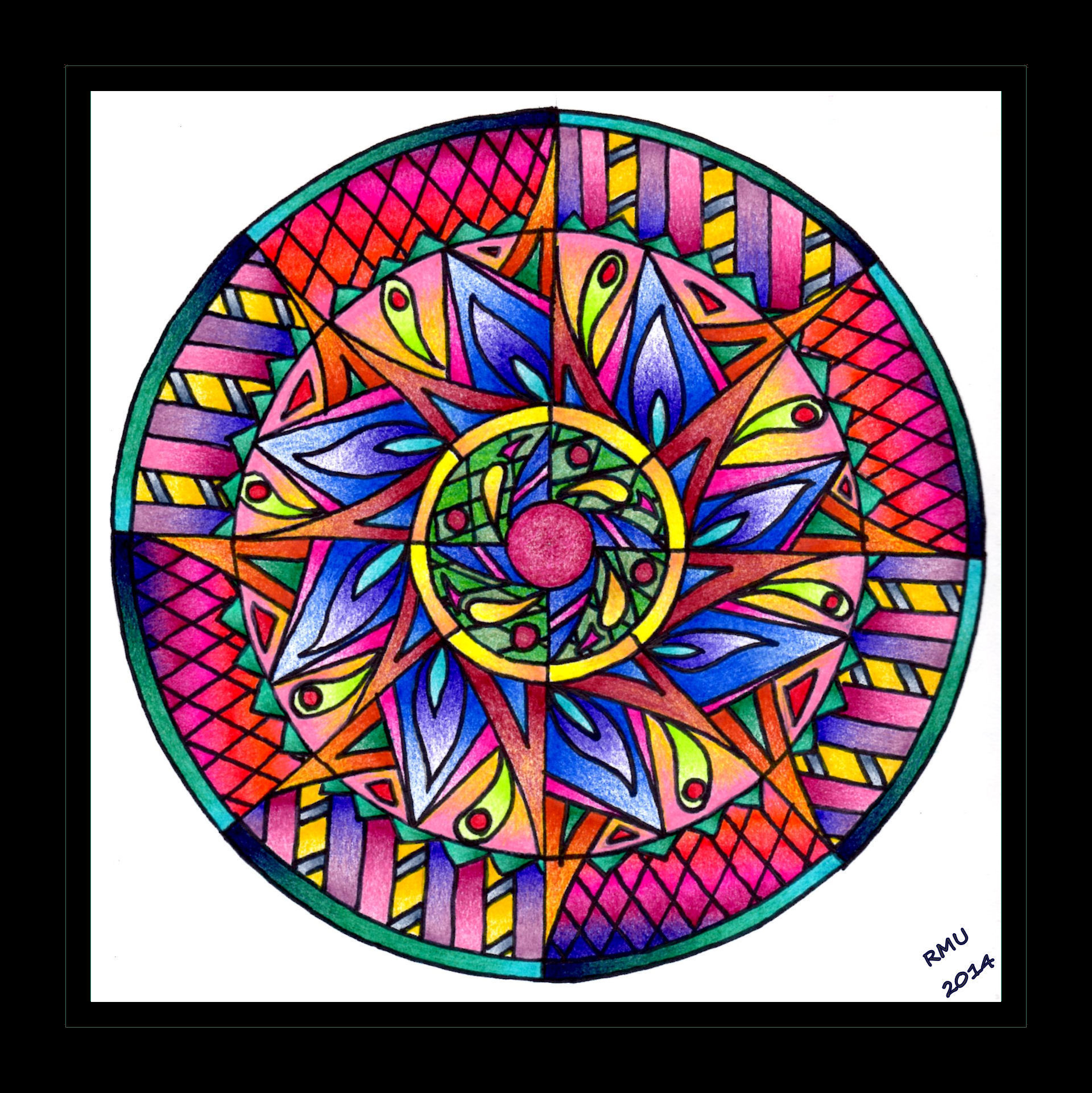 "Window" full-color print; matted