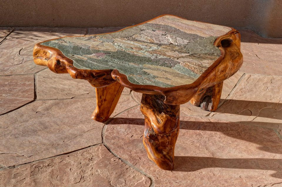 Stone mosaic table
