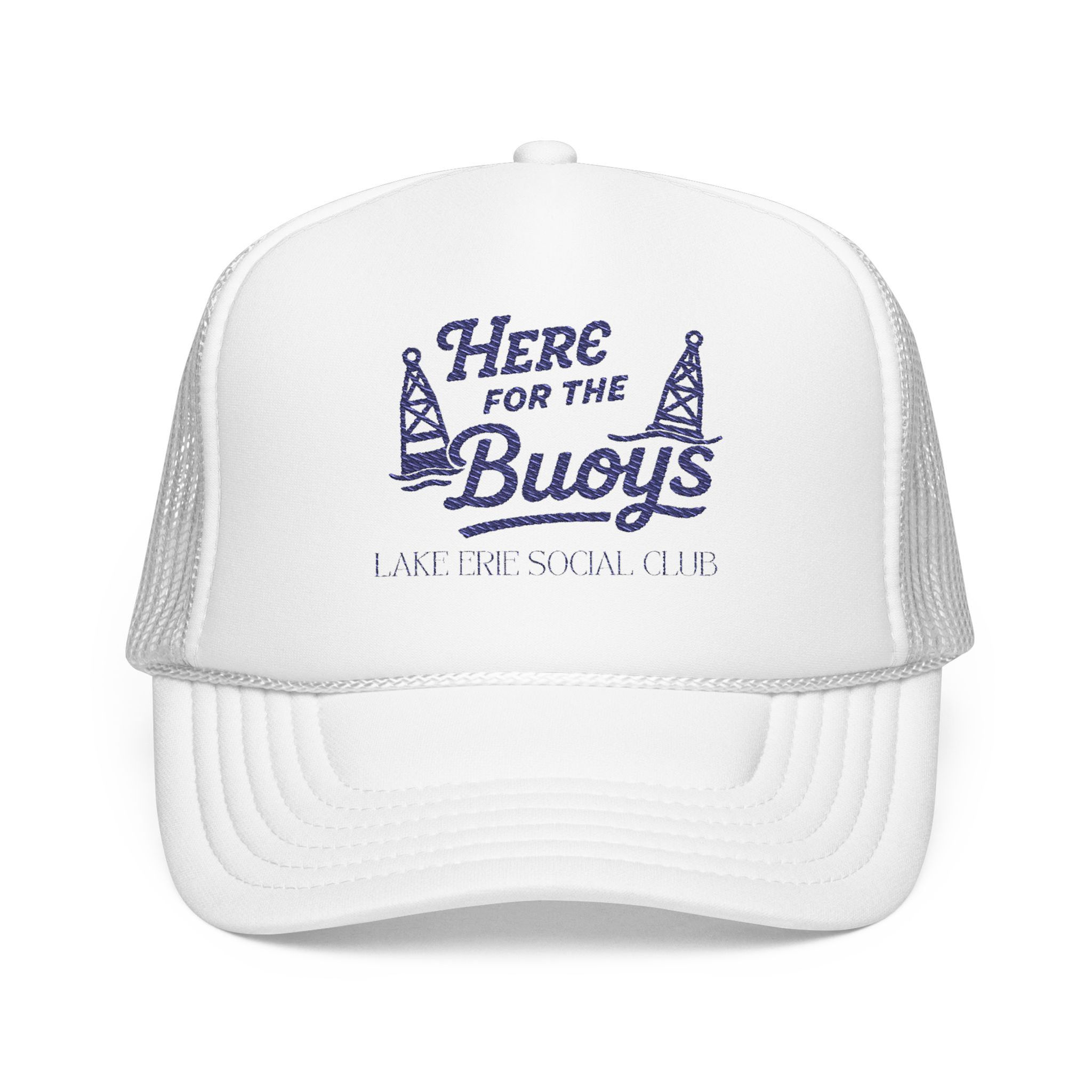 Embroidered Trucker Hat - Here for the Buoys, Nautical Hat- Multiple Colors