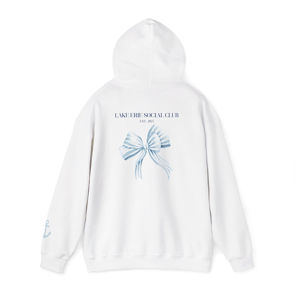 Thumbnail: Lake Erie Social Club Nautical Bow Hoodie Anchor Sleeve Detail- Multiple Colors