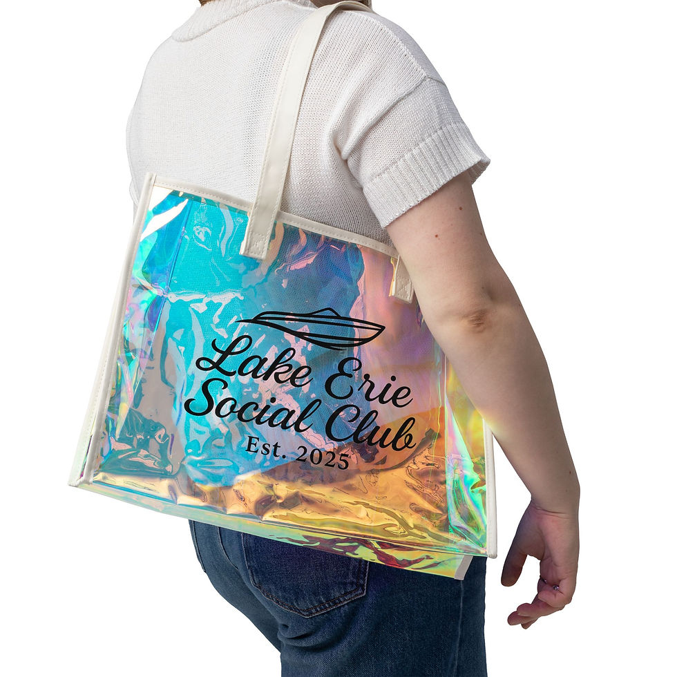 Thumbnail: ✨ Lake Erie Social Club Holographic Tote Bag | Iridescent Carryall | Est. 2025