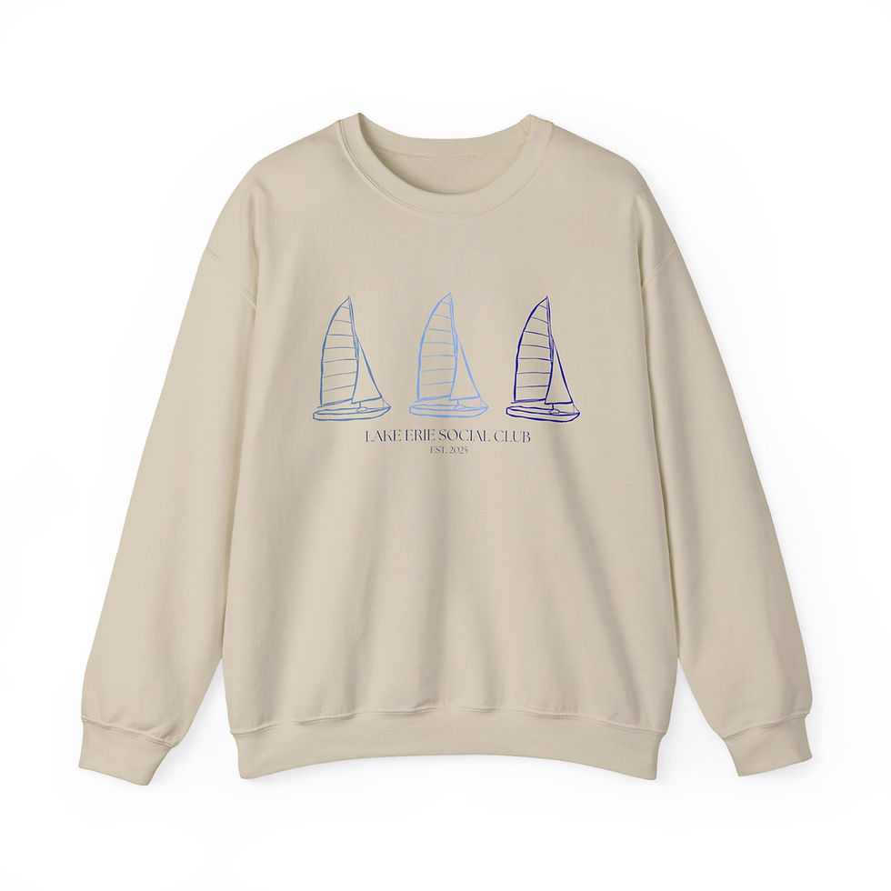 Thumbnail: Cozy Sailing Sweatshirt – Unisex Nautical Crewneck - Lake Days- Multiple Colors