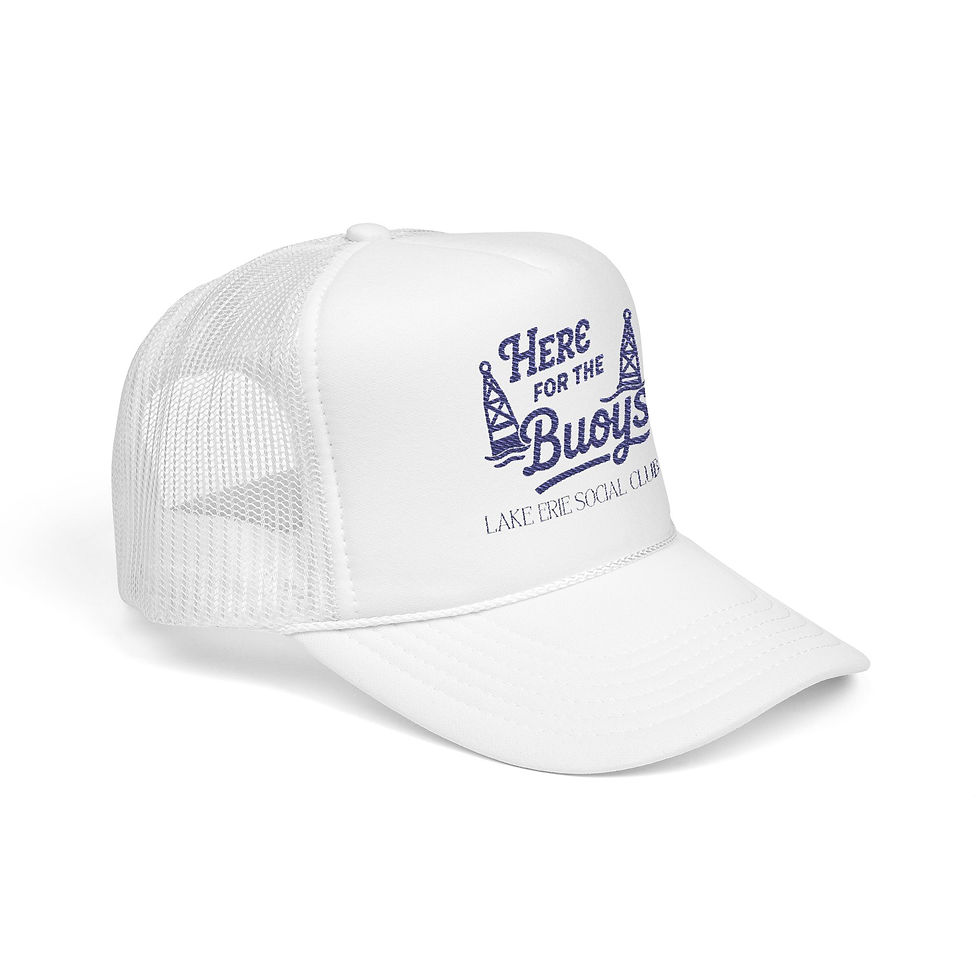 Thumbnail: Embroidered Trucker Hat - Here for the Buoys, Nautical Hat- Multiple Colors