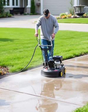 someone using a surface cleaner on a dri
