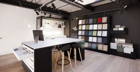 SH cabinet displays offer a variety of presentation options for all sizes and styles of cabinet doors. From rotating towers to multi-module displays, merchandising options include sliding drawers, panels, and discreet shelving.