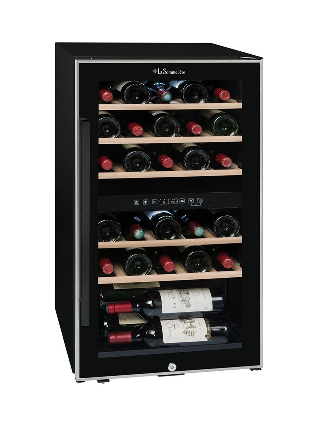 Vinskap med 2 temperatursoner fra La Sommeliere, Modell: NWC76SB-W