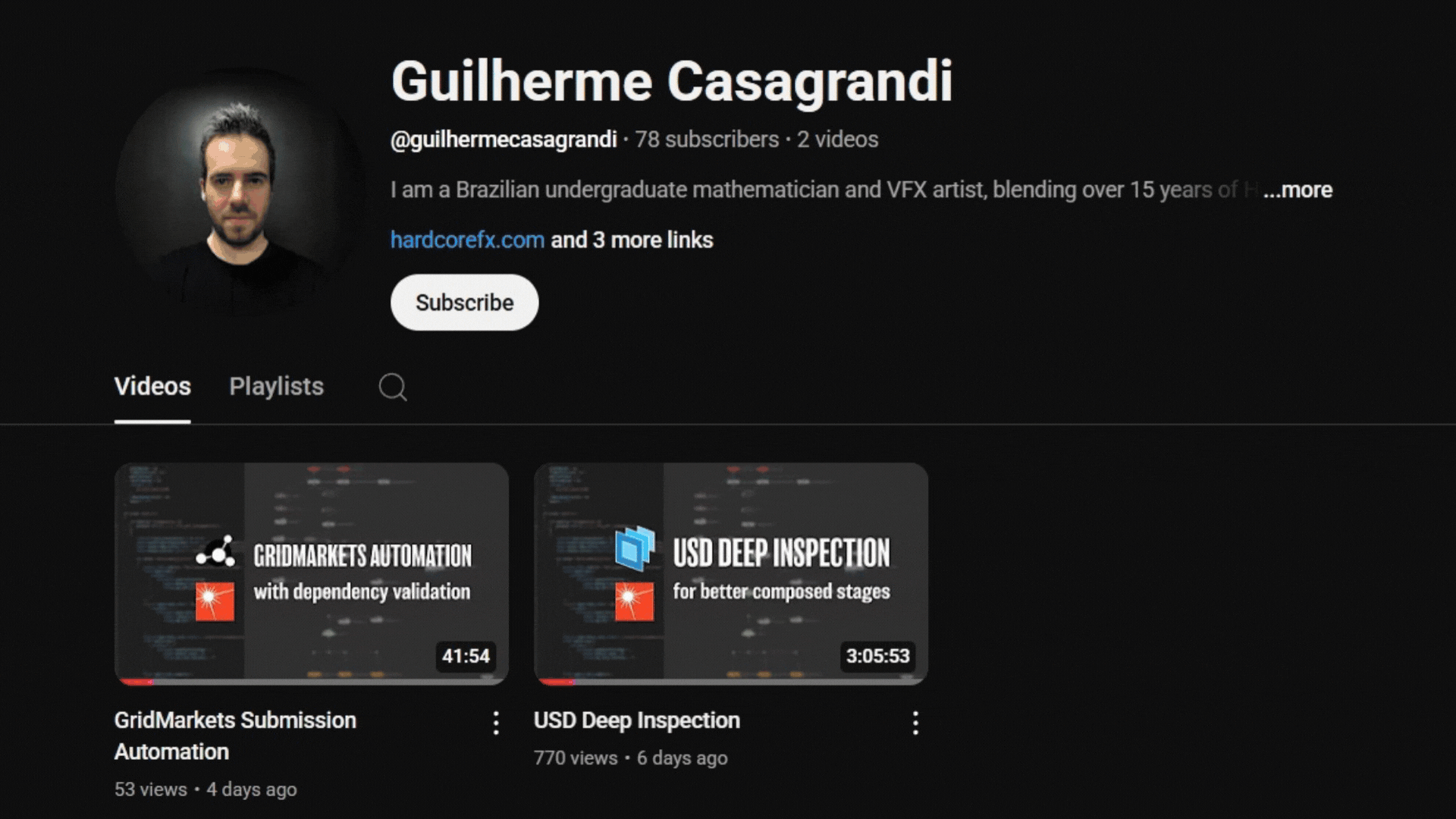 Gif of a presentation for Guilherme Casagrandi Houdini Tutorials