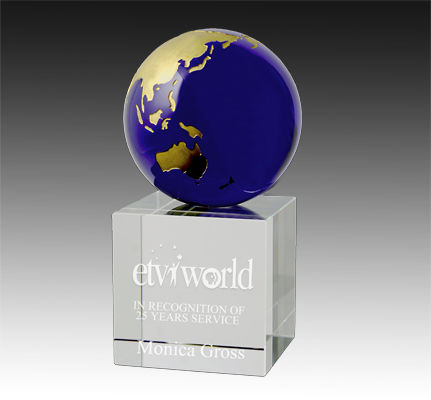 OCC-GB15 Gold and Blue World Globe Award