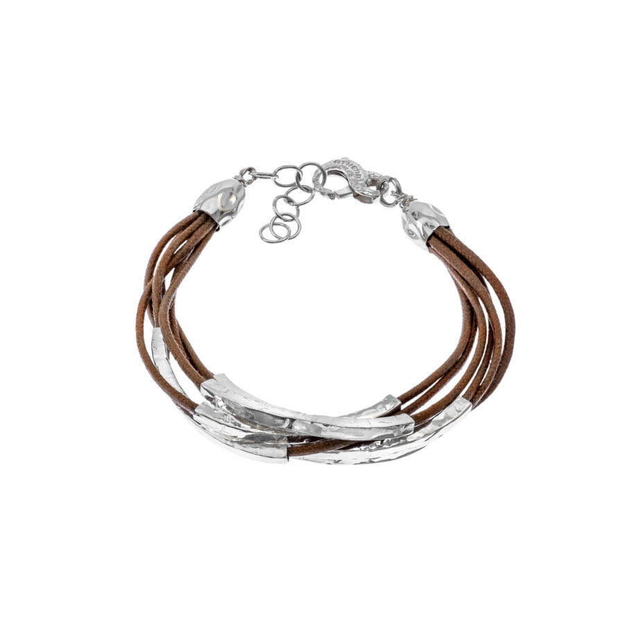 Siwa – bracciale in argento naturale e cordino
