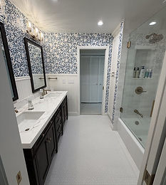 Walk-in glass shower bathroom renovation in Lafayette