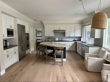Custom home renovation with open kitchen and dining in Orinda, CA by KCK Construction