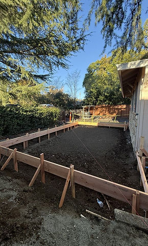 New foundation forms for a home addition in Concord, CA