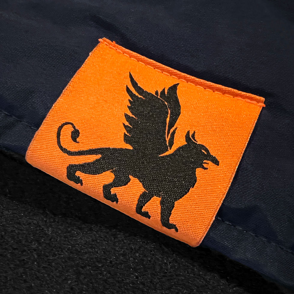 Thumbnail: Winter Poncho - Navy Blue and Orange