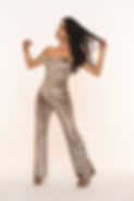 Luxury Sparkle Velvet Corset Top & Flared Trousers Beige / Gold Madam Finesse
