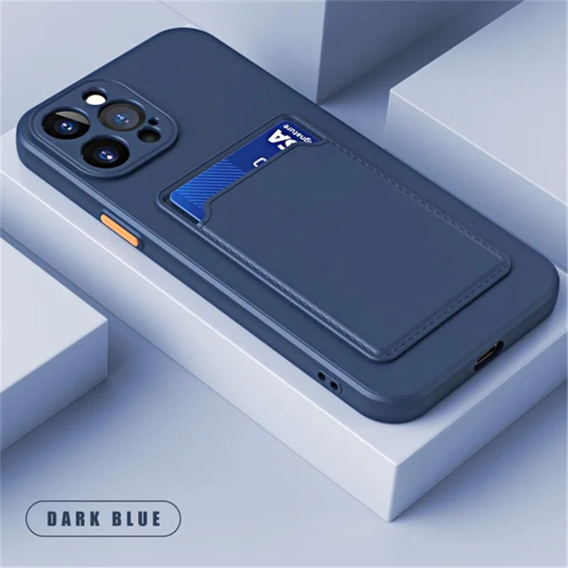 Miniatura: Funda protectora de silicona con ranura para tarjetas para iPhone 13, 14 y 15 Pro Max