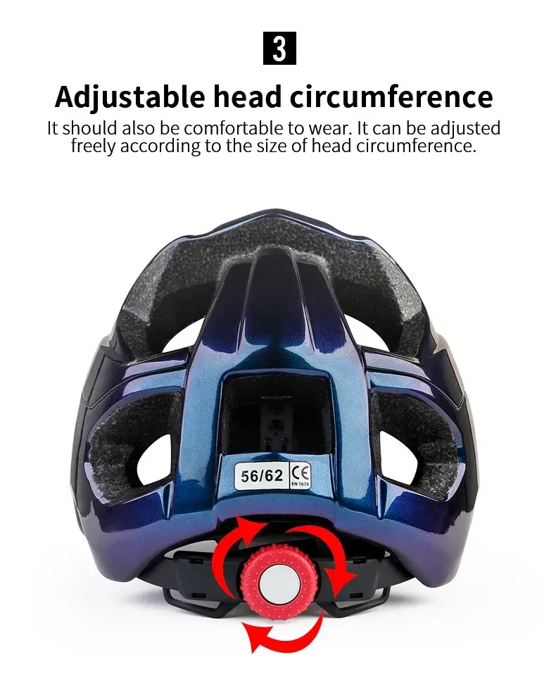 Miniatura: Casco BATFOX MTB para bicicleta de montaña de carretera, moldeado integralmente con visera solar