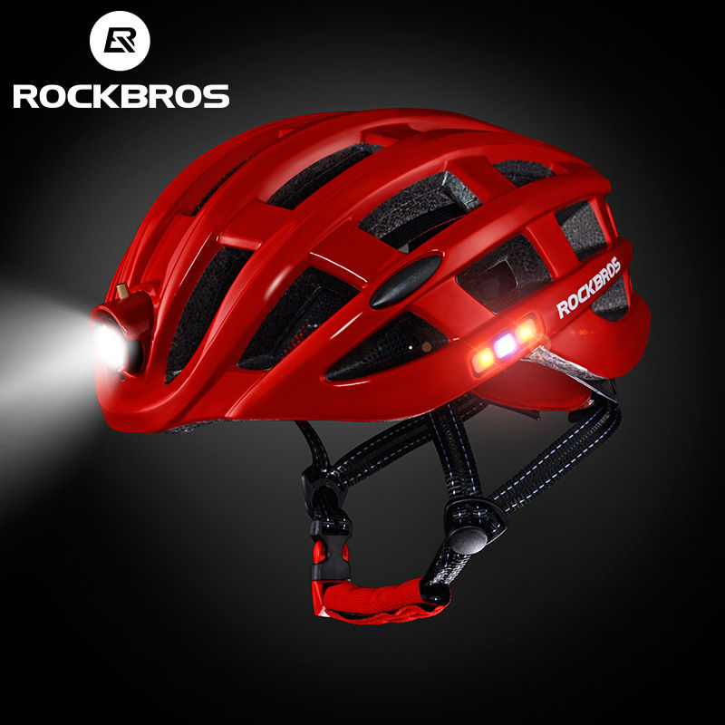 Thumbnail: ROCKBROS Bicycle Light Helmet Waterproof Bike Helmet USB Charge Cycling Helmet 