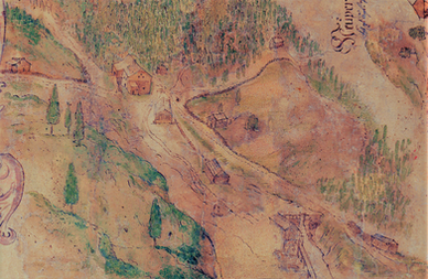Situation Steinberg, 1716, Wibner, Archive Salinen Austria