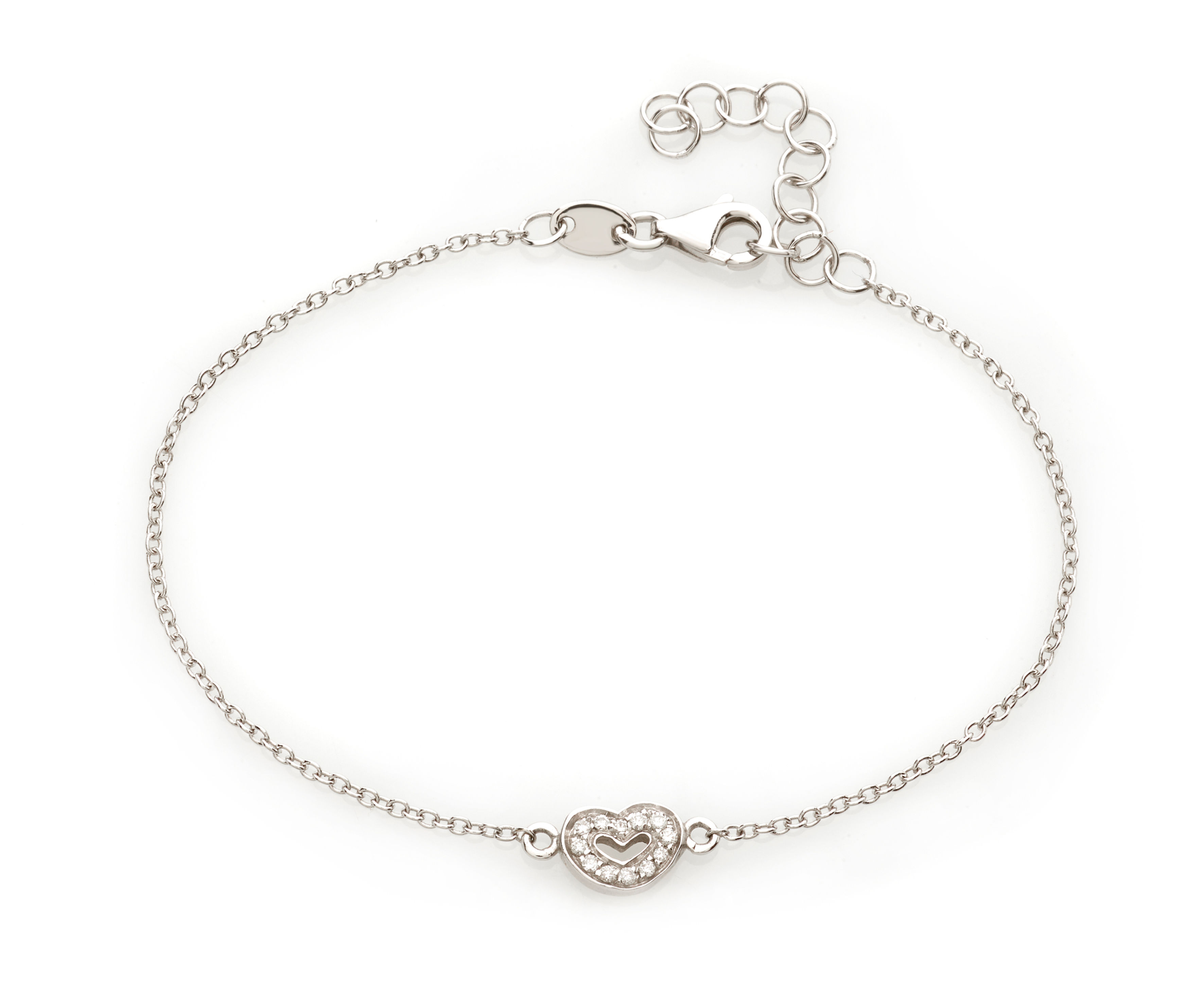 Bracciale in oro bianco e diamanti bianchi