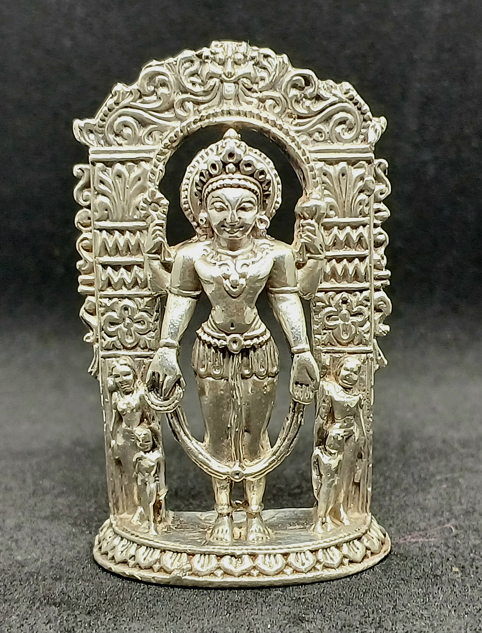 Thumbnail: Dakshin Cult's Pure Silver Vishnu/ Narayana/ Perumal/ Aayudha Purusha Solid Idol