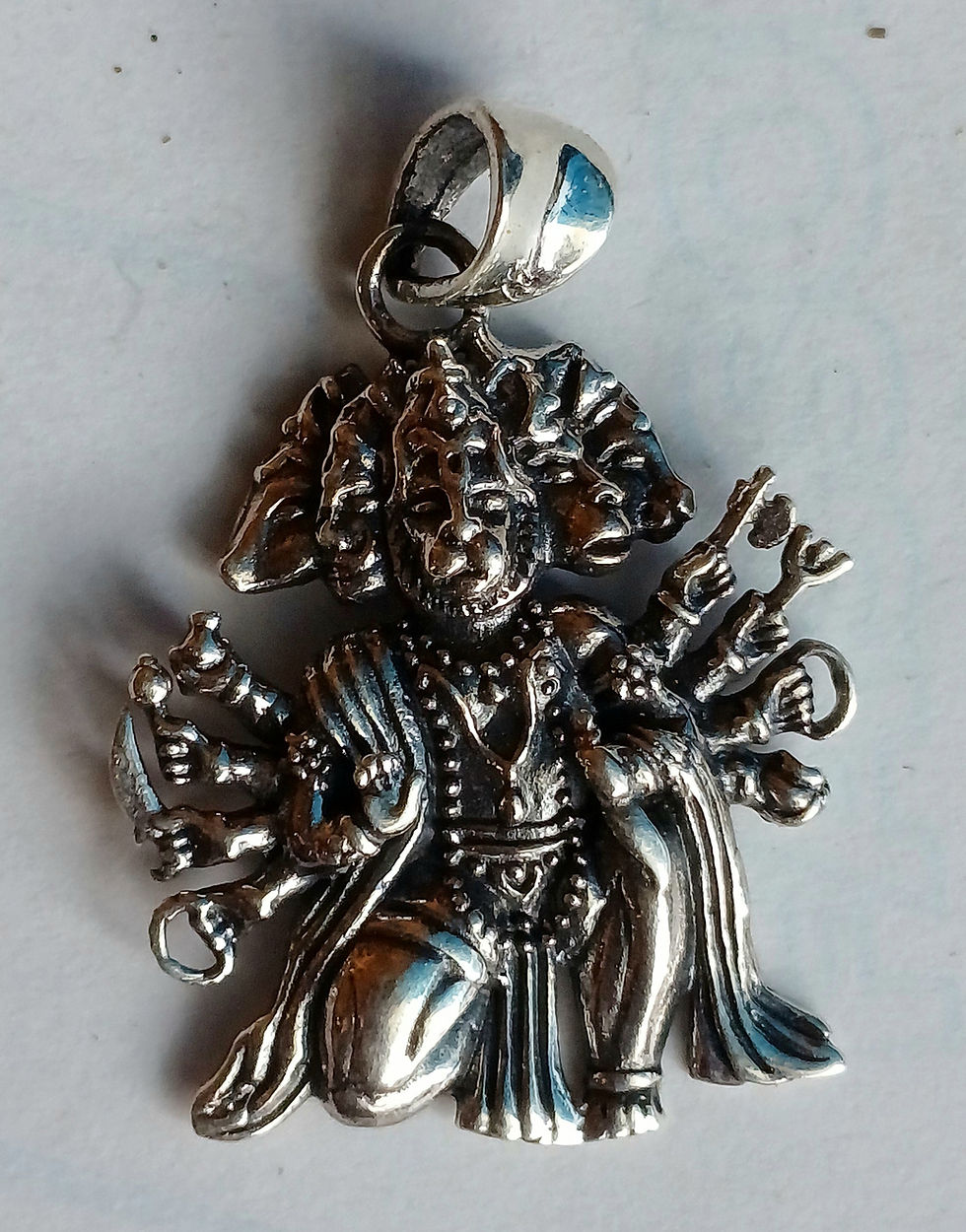 Thumbnail: Dakshin Cult’s 925 Silver Panchamukhi Hanuman Pendant for COURAGE, PROTECTION