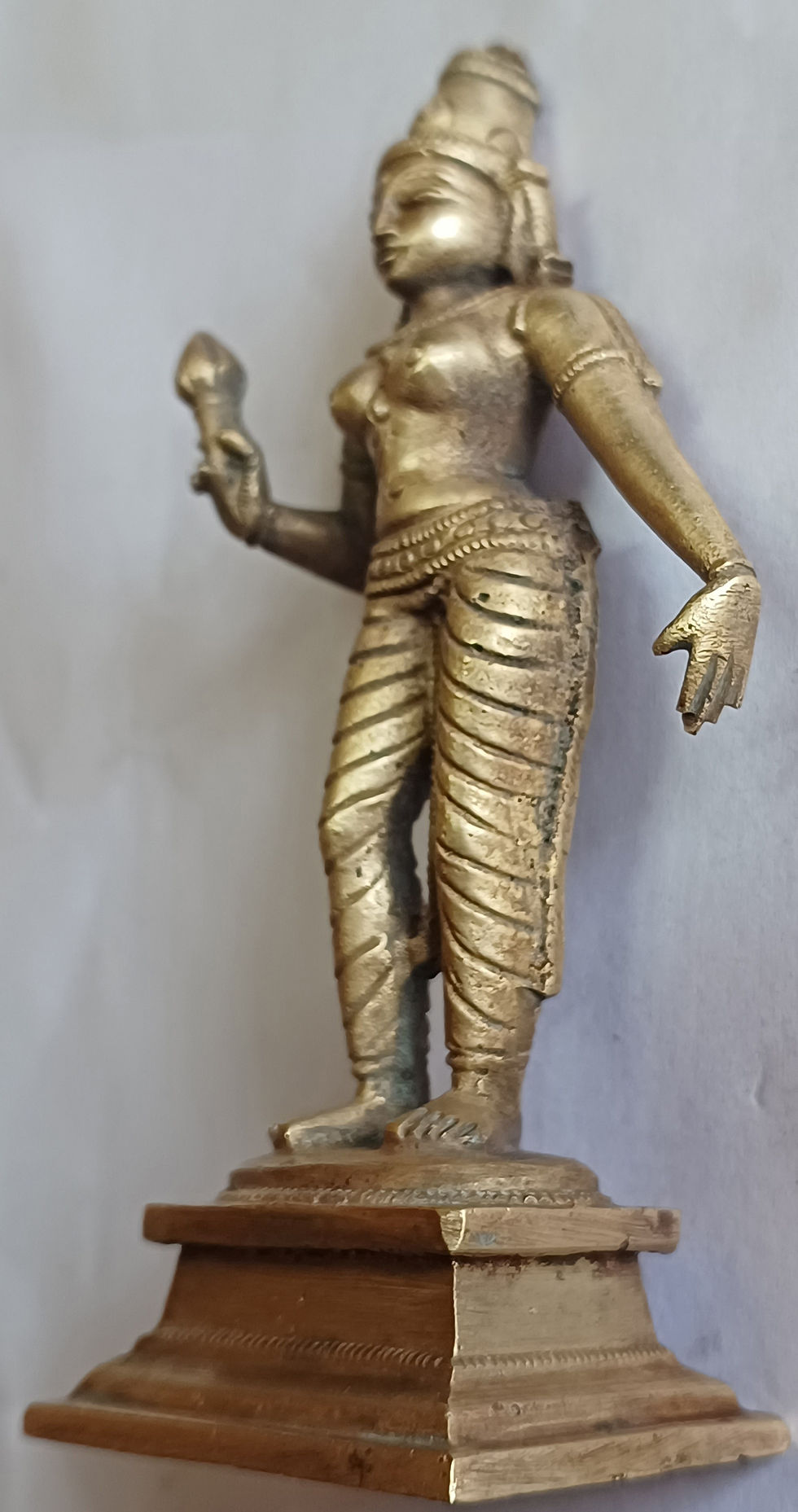Thumbnail: Goddess DRAUPADI/ Meenakshi/ Kanyaka Parameshwari Idol, 4.5 Inches, Copper
