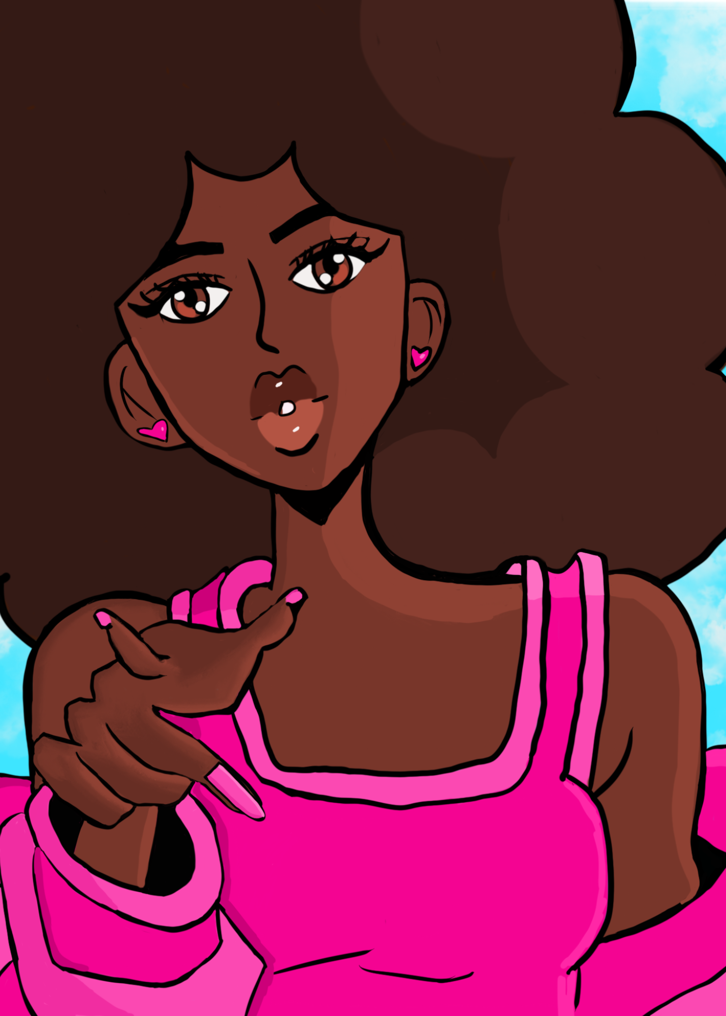 Afro Pink Beauty Print