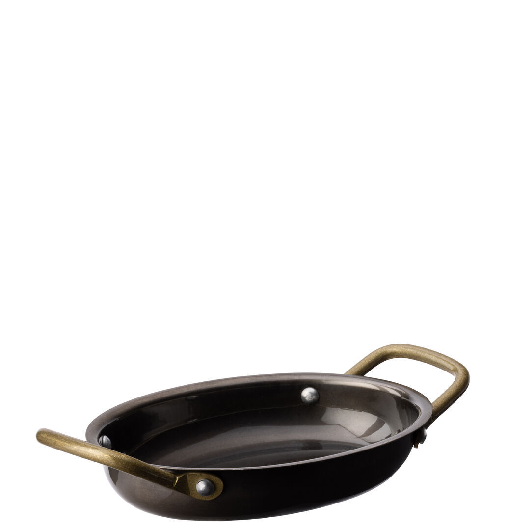Black Vintage Steel Oval Dish 16.5 x 12.5cm – Sold in packs of 6